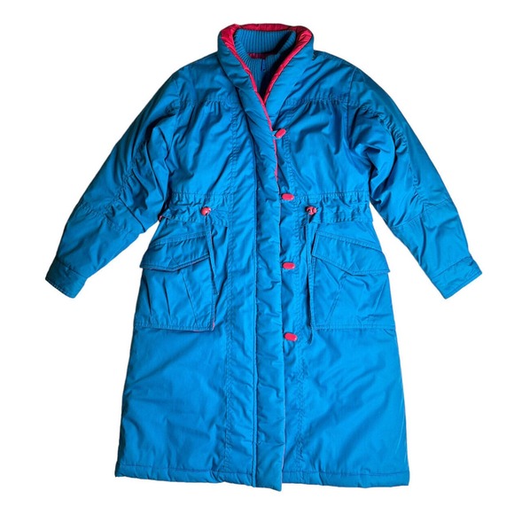 Vintage Kids Wear by Paramount Girls 3/4 Length Pink Blue 80s 90s Jacket Coat 14
